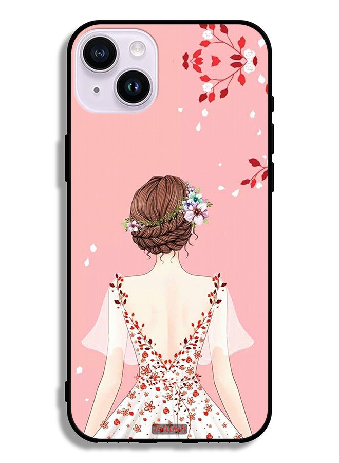 Tolwak Apple iPhone 14 Protective Case Standing Girl Art - Image 2