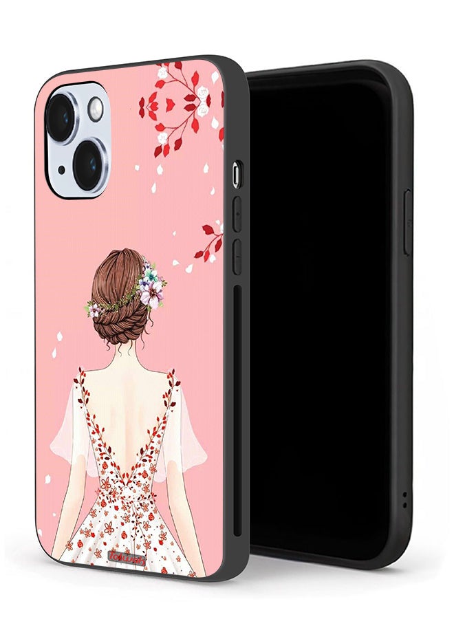 Tolwak Apple iPhone 14 Protective Case Standing Girl Art - Image 1