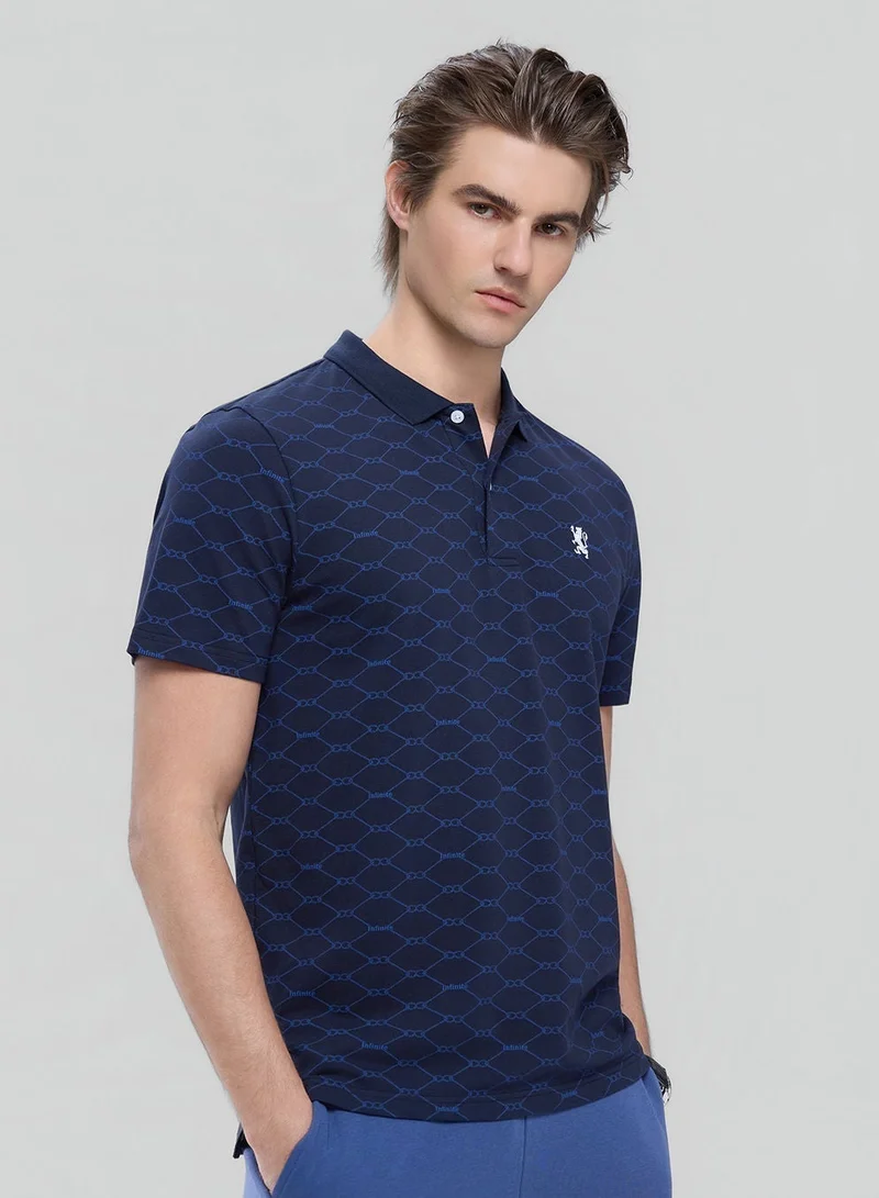 جيوردانو Men’s Cotton Slim Pique Polo with Pattern Print