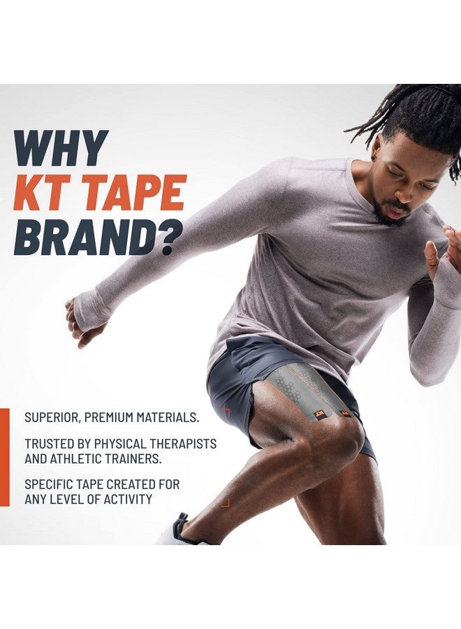 KT Tape Pro Oxygen, Synthetic Kinesiology Athletic Tape with Celliant Technology, 20 Count, 10” Precut Strips, Titanium - Image 2