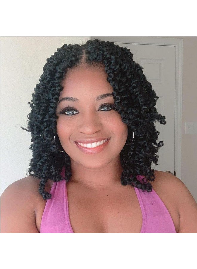 BOHOBABE The BOHOBABE Crochet Passion Twist Hair Pretwisted 10 Inch Short Pre-looped Passion Twist Crochet Braiding Hair 8 Packs (1B) - Image 1