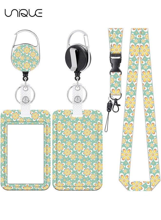 يونيك 3 PCS معرف حامل شارة مع الحبل وقابل للسحب شارة بكرة كليب ، ملهمة بطاقة اقتباس اسم العلامة الحبل عمودي معرف حامي مقاطع باج لممرضة طبيب التمريض طالب مدرس (أخضر) - Image 1