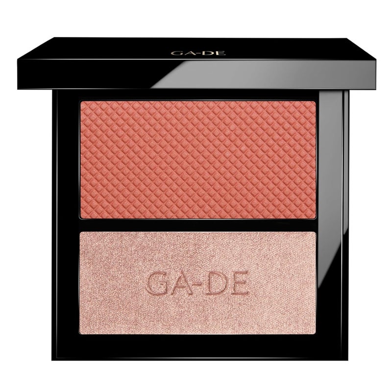 GA-DE GADE Velveteen Blush and Shimmer Duet 48  Formulated with Micronized Pearls and Pigments for Sculpting Face and Dcollet  ParabenFree  026 oz