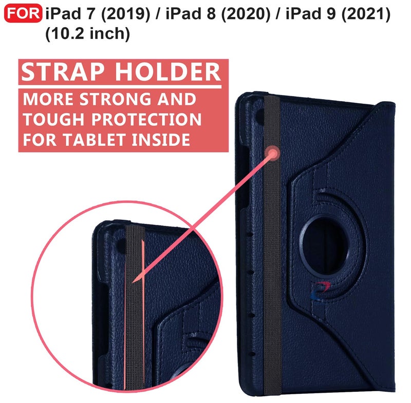 Cedo iPad 7 (7th Gen) / 8 (8th Gen) / 9 (9th Gen) 10.2 inch Flip Cover | Leather Finish | 360 Degree Rotate Flip Cover | Shockproof Back Case for iPad 7th / 8th / 9th Gen 10.2 inch (Blue) - Image 3