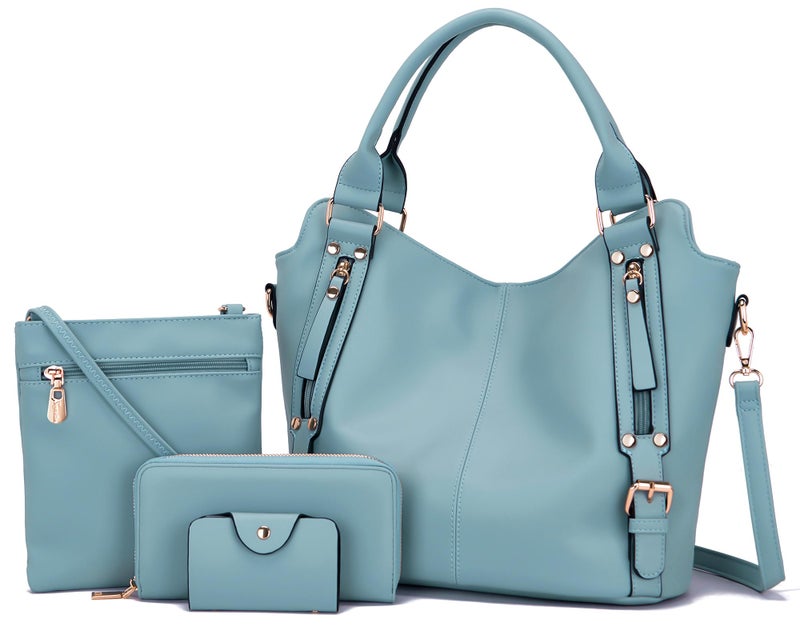 Soperwillton Purses for Women Large Shoulder Handbag Tote PU Leather Hobo Crossbody Bag Ladies Wallet Set 4pcs - Image 1