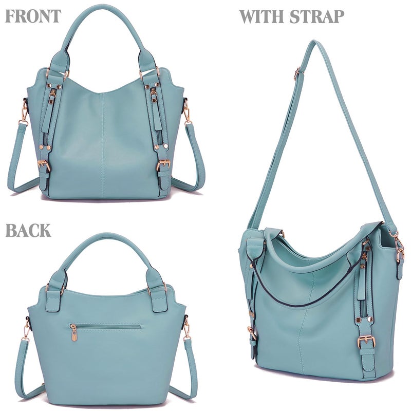 Soperwillton Purses for Women Large Shoulder Handbag Tote PU Leather Hobo Crossbody Bag Ladies Wallet Set 4pcs - Image 3