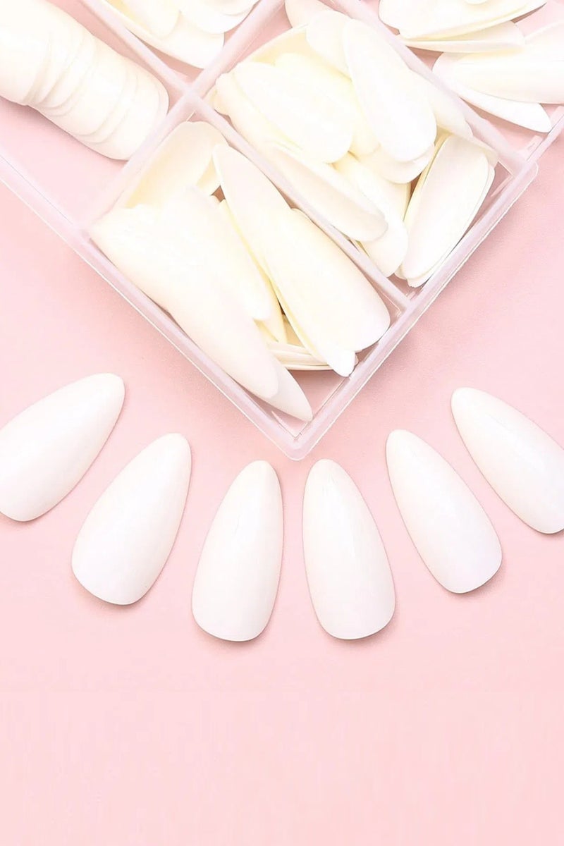 LUMYA 120 Pcs Fake Nail Tips, Almond Shape Press On Nails, Stick On ABS Full Cover Nails for Women, For Daily Party Wedding Use (Milky White) - Image 5