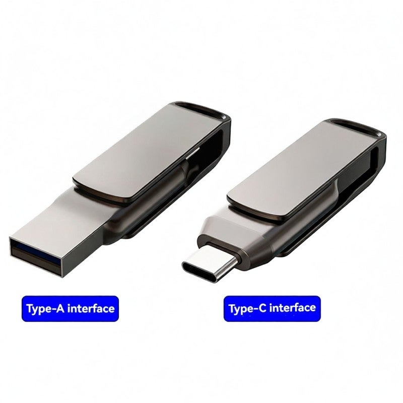 محرك أقراص فلاش USB 3.1 Type-C بسعة 64 جيجابايت فضي - محرك مزدوج لتخزين الهاتف والكمبيوتر - سرعة قراءة 130 ميجابايت/ثانية - هيكل معدني متين للنسخ الاحتياطي عبر الهاتف المحمول - Image 4