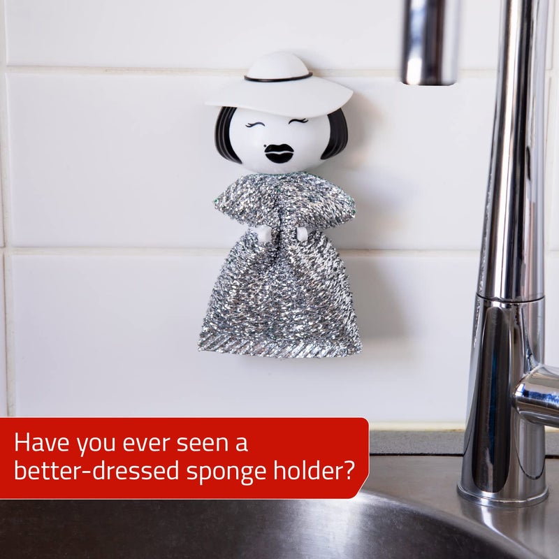 Peleg Design Mrs. Sponge Kitchen Sponge Holder - Plastic Dish Sponge Holder for Kitchen Sink  Dries All Types of Sponges - Kitchen Sink Organizer  Decor  and Unique Gift Idea - Sponge Included - Image 1