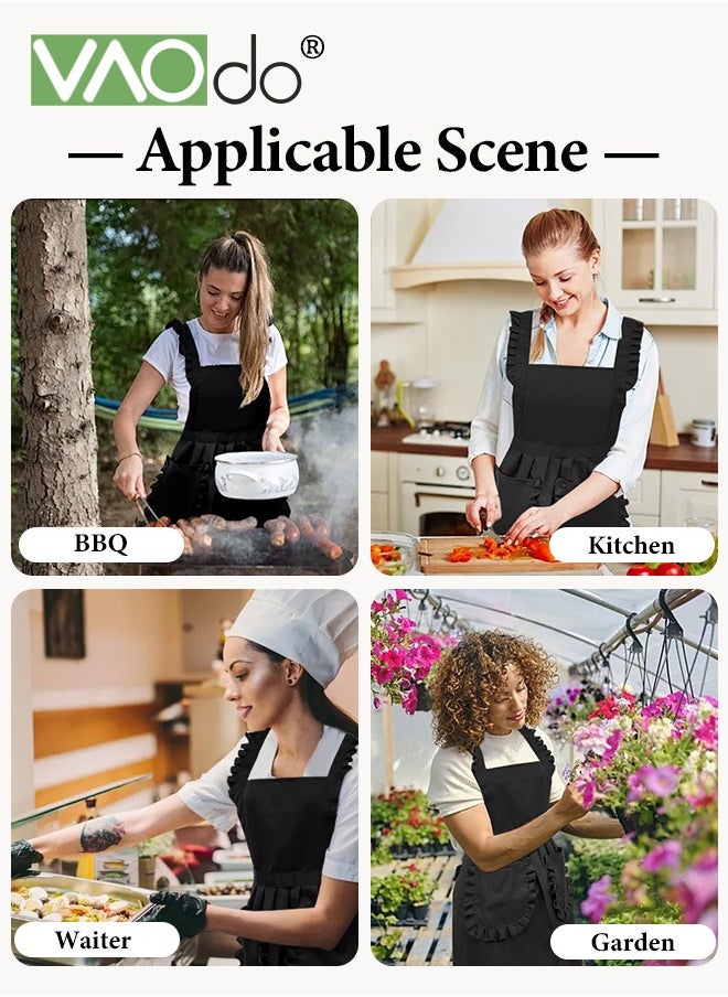 Fashion Kitchen Apron Cotton Apron with Aprons for Women with Pockets Cooking Girls Vintage Baking Apron