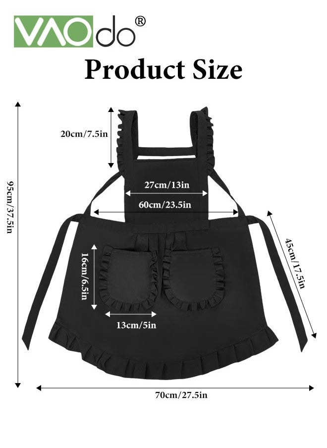 Fashion Kitchen Apron Cotton Apron with Aprons for Women with Pockets Cooking Girls Vintage Baking Apron