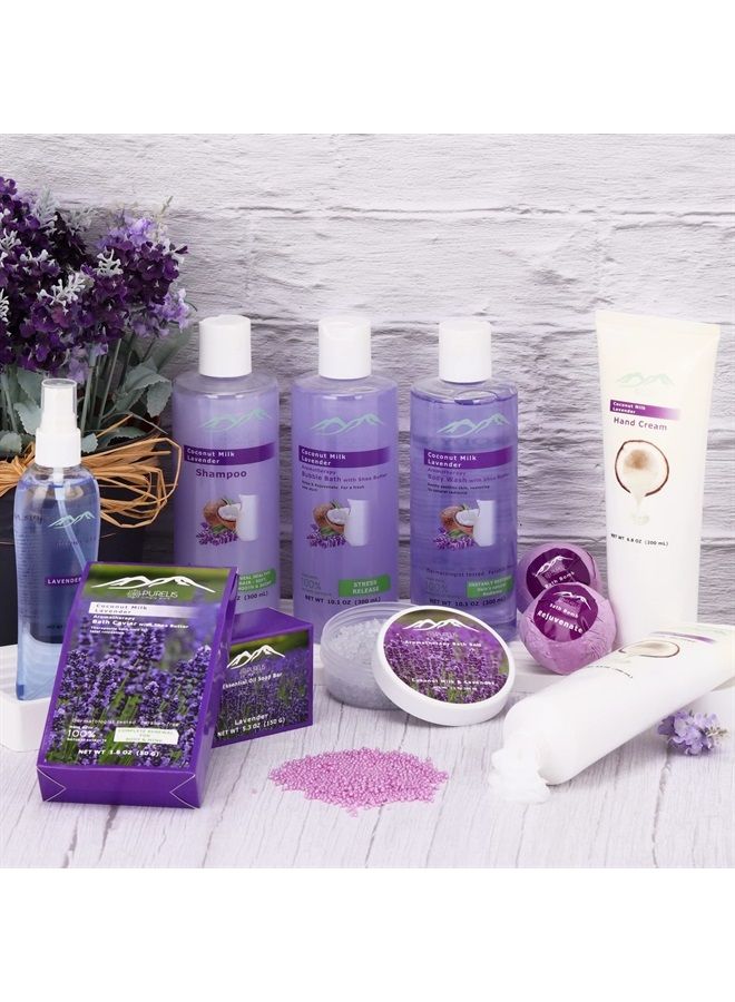 Purelis Premium Deluxe Bath & Body Gift Basket. Ultimate Large Spa Basket! #1 Spa Gift Baskets for Women (Lavender Chamomile) - Image 2