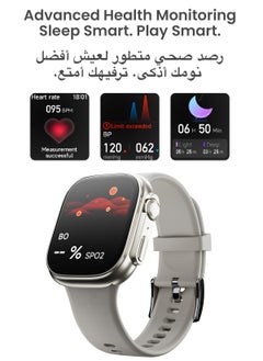 TinyMoose Smartwatch Tempo With Advanced Health Features / Heart Monitoring / 100+ Sport Modes / IP68 Waterproof / SPO2 / GPS / Bluetooth Calling / ِHD AMOLED Display / 15 day Battery Life - Moonstone Silver  - Image 3