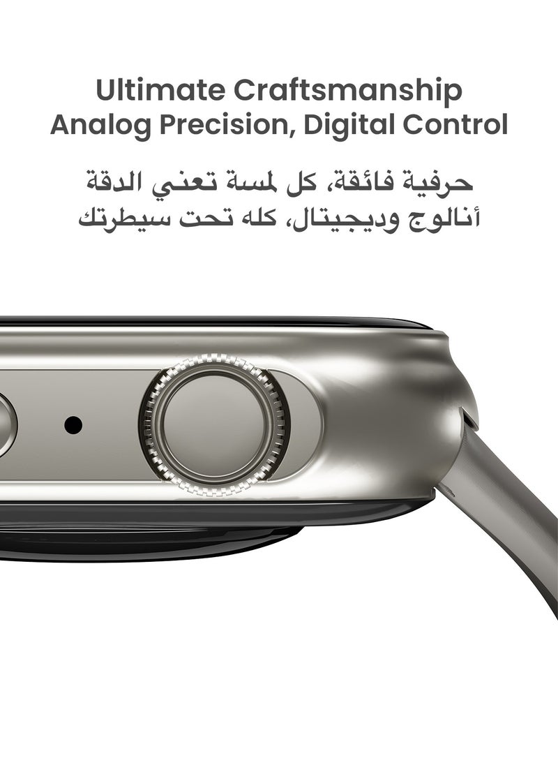 تاينيموس - ساعة ذكية تيمبو مع ميزات صحية متقدمة / مراقبة معدل ضربات القلب / أكثر من 100 وضع رياضي / SPO2 / GPS / المكالمات عبر البلوتوث / شاشة AMOLED عالية الدقة / عمر بطارية 15 يومًا - فضي القمر - Image 1