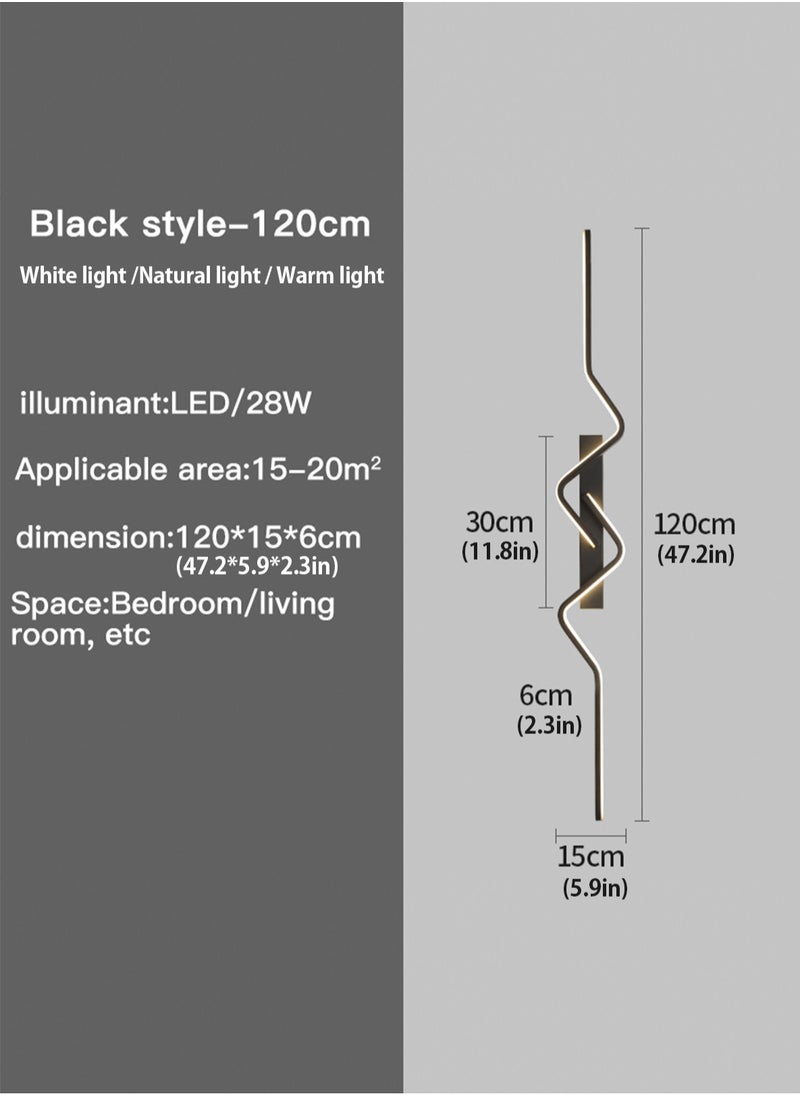 LOOPITYS （Tricolour light-120CM）Modern wall lights Home appliances Nordic style long lumen home decoration Bedroom dining room TV wall lighting fixtures，wall lamp  - Image 3