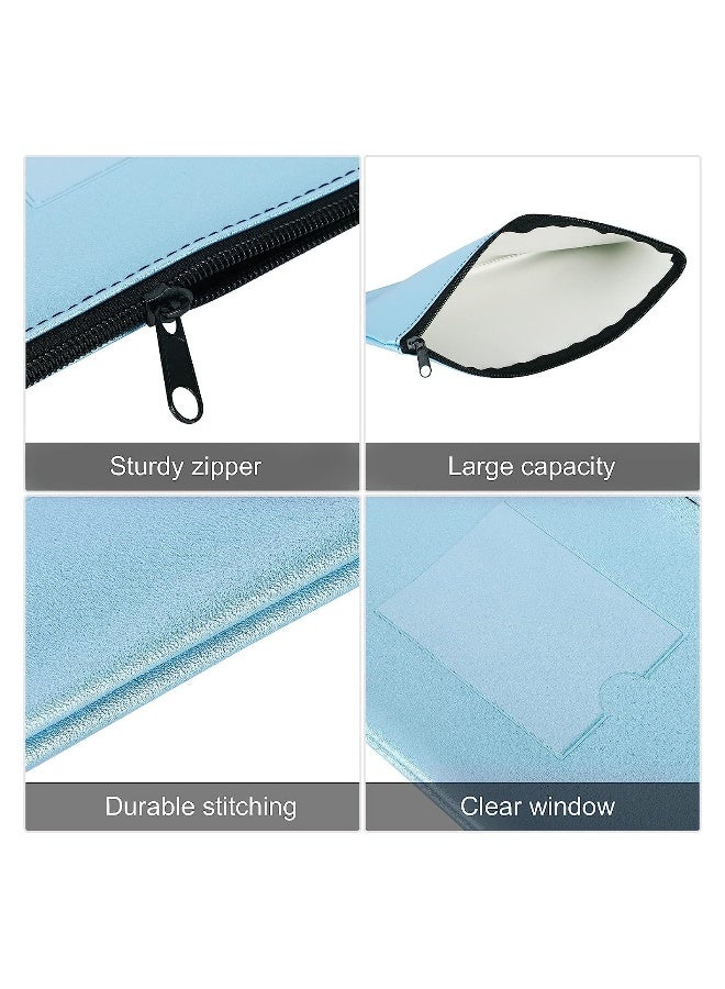 Money Coin Checks Bag Pouch Organizer Receipt Holder Utility Wallet, Money Bag for Cash, Heavy Duty Leatherette Security Zipper Wallet with Zipper Clear Window, 4 Pcs - Image 4