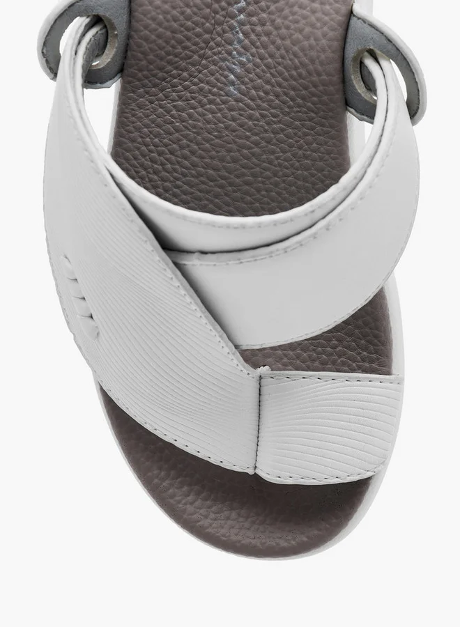Al Waha Boys Textured Slip-On Arabic Sandals with Toe Loop Detail
