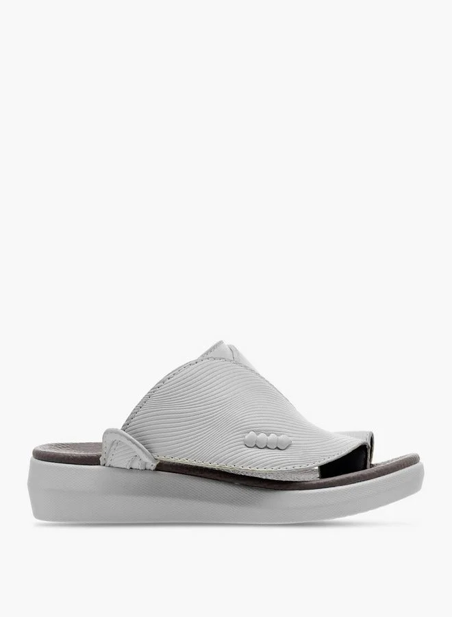 Al Waha Boys Textured Slip-On Arabic Sandals with Toe Loop Detail