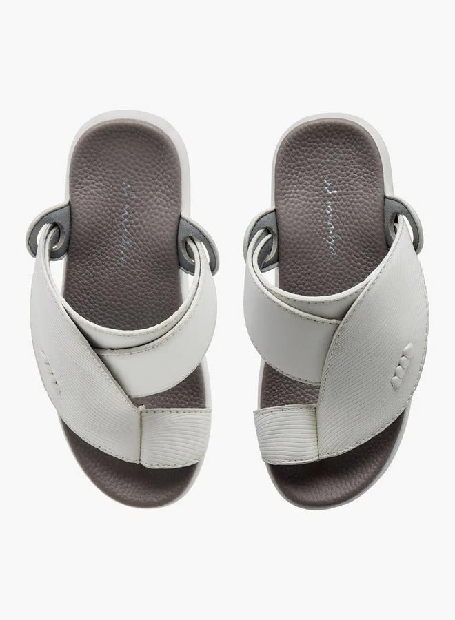Al Waha Boys Textured Slip-On Arabic Sandals with Toe Loop Detail