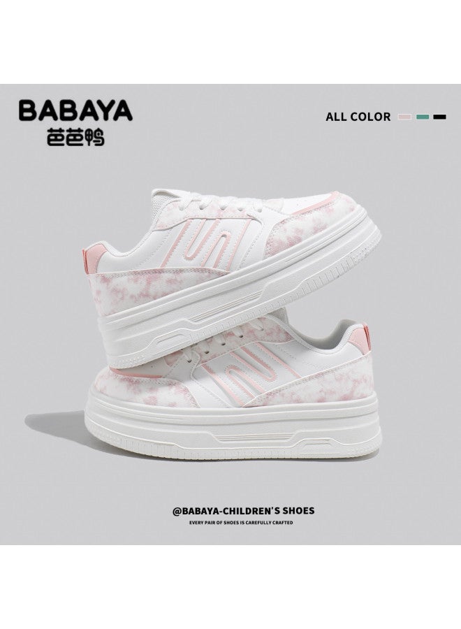 【أحذية عصرية غير رسمية ساخنة】 أحذية رياضية بيضاء للأطفال بنعل ناعم للحرم الجامعي اليومي، أحذية قماشية خفيفة الوزن ومتعددة الاستخدامات للأطفال من الجنسين - Image 2