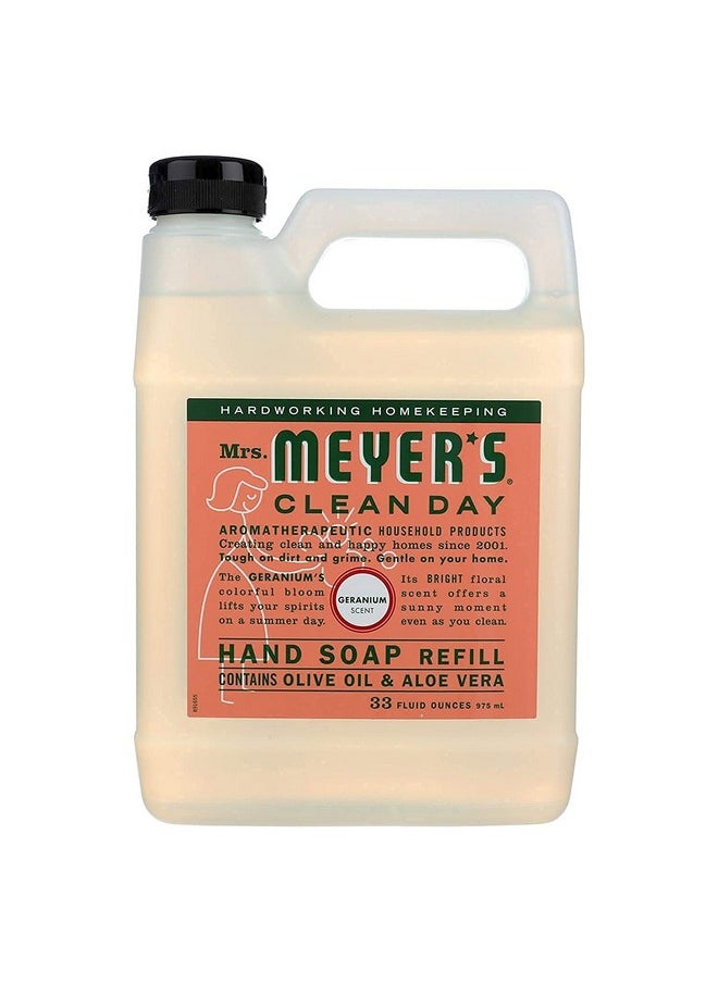 Mrs. Meyer's Clean Day Mrs. Meyer'S Hand Soap Refill Made With Essential Oils Biodegradable Formula Geranium 33 Fl. Oz  - Image 2