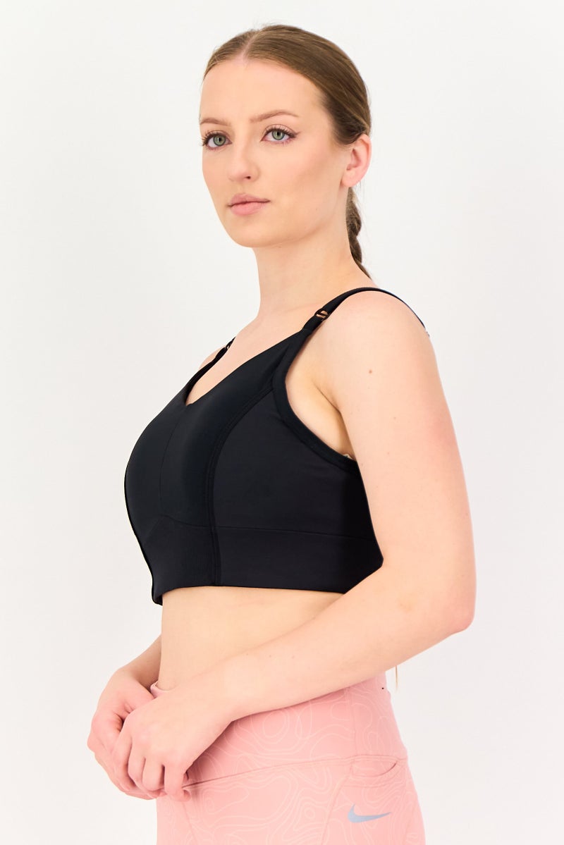 Nike Women Padded Brand Logo Yoga Sport Bra, Black - Image 2