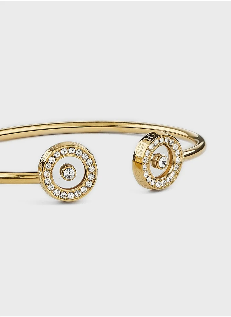 GUESS Pave Circle Flexi Bangle Bracelet
