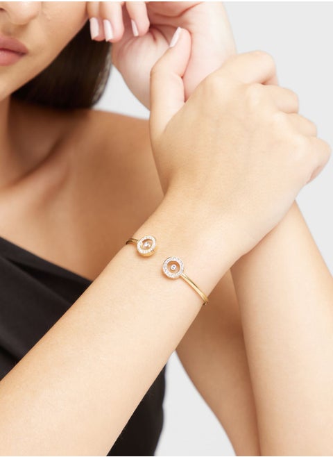 Pave Circle Flexi Bangle Bracelet