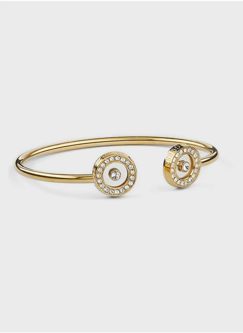 GUESS Pave Circle Flexi Bangle Bracelet