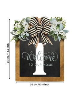 Y&D Welcome Sign Creative Bowknot Letter Wreath In Front Of The Door Outdoor Decoration Props For The Courtyard 30x35CM  - Image 2
