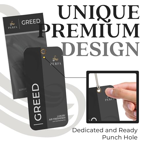 Perfa Greed Disposable Card Freshener for Men | Car Scents Air Freshener with Greed Fragrance | Strong Car Perfume Air Freshener with Odour Eliminating Technology | Greed by Perfa - Image 4