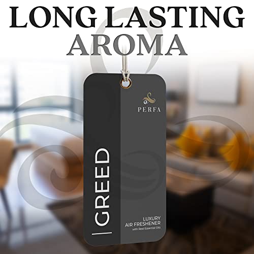 Perfa Greed Disposable Card Freshener for Men | Car Scents Air Freshener with Greed Fragrance | Strong Car Perfume Air Freshener with Odour Eliminating Technology | Greed by Perfa - Image 3