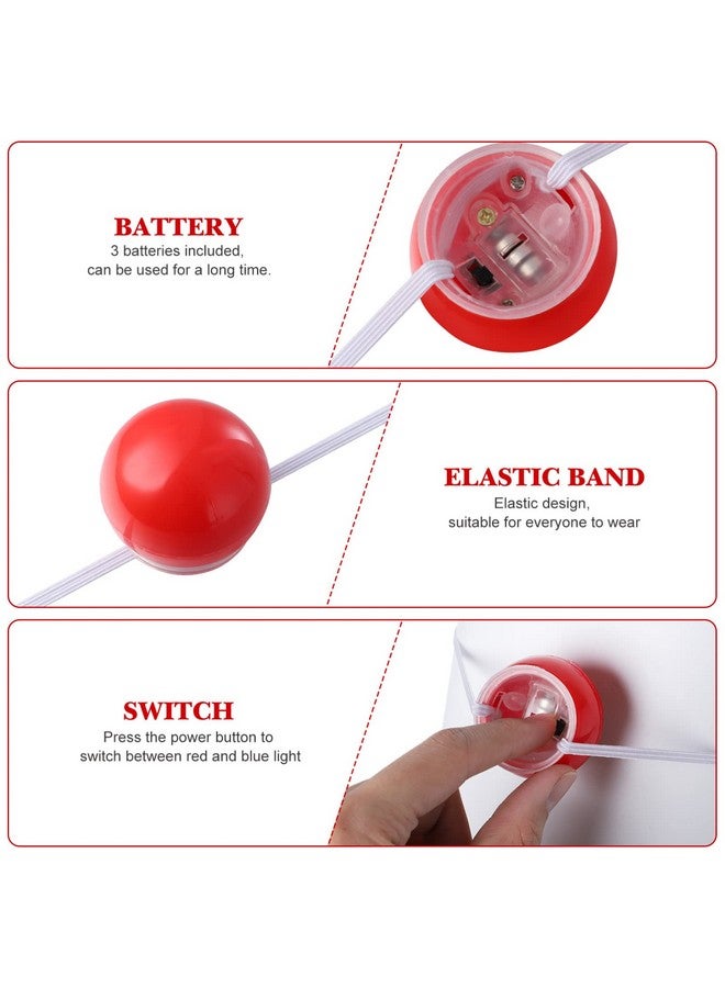 ستوبوك 5 قطع من أنف المهرج المضيء أنف المهرج الأحمر اللامع لعيد الميلاد وحفلات تنكرية وأزياء أنف دعائم - Image 4