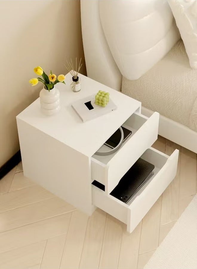 فاشون هوم منضدة سرير خشبية بتصميم عصري قطعة واحدة لغرفة النوم، طاولة جانبية واسعة مع أدراج تخزين، خزانة تخزين بجانب السرير لغرفة المعيشة والمكتب 40x41x45 سم (مجمعة بالكامل) - Image 3