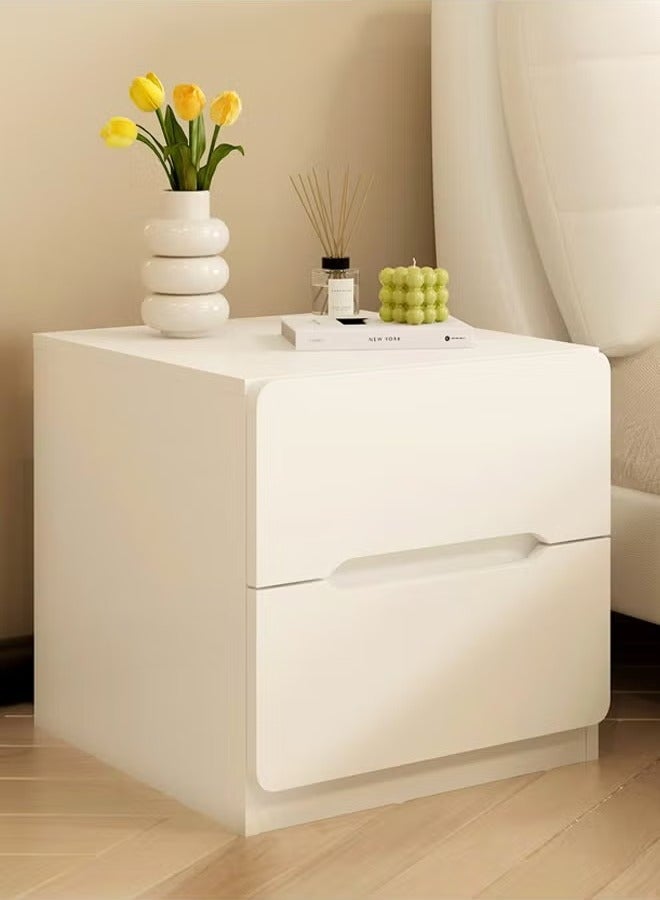 فاشون هوم منضدة سرير خشبية بتصميم عصري قطعة واحدة لغرفة النوم، طاولة جانبية واسعة مع أدراج تخزين، خزانة تخزين بجانب السرير لغرفة المعيشة والمكتب 40x41x45 سم (مجمعة بالكامل) - Image 1