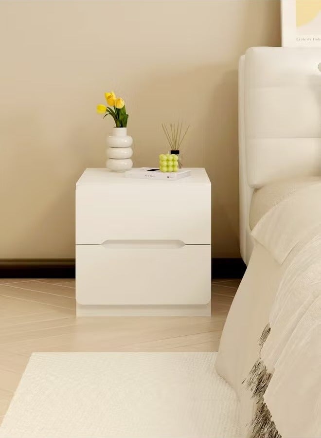 فاشون هوم منضدة سرير خشبية بتصميم عصري قطعة واحدة لغرفة النوم، طاولة جانبية واسعة مع أدراج تخزين، خزانة تخزين بجانب السرير لغرفة المعيشة والمكتب 40x41x45 سم (مجمعة بالكامل) - Image 5