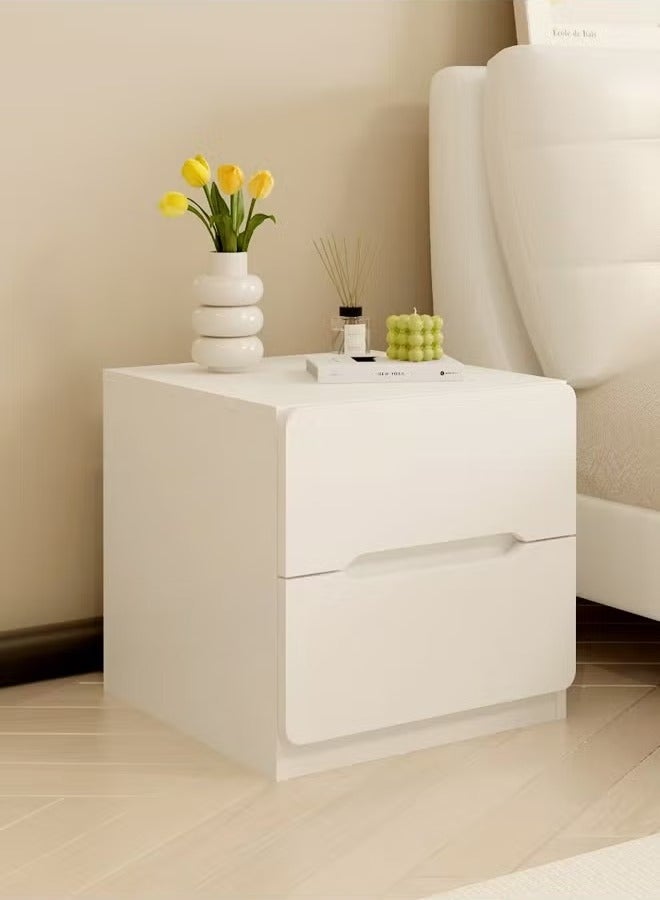 فاشون هوم منضدة سرير خشبية بتصميم عصري قطعة واحدة لغرفة النوم، طاولة جانبية واسعة مع أدراج تخزين، خزانة تخزين بجانب السرير لغرفة المعيشة والمكتب 40x41x45 سم (مجمعة بالكامل) - Image 4