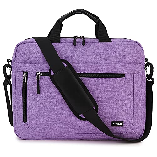 RAVUO Laptop Bag for Women, 15.6 inch Lightweight Shoulder Bag Water Resistant Shockproof Laptop Sleeve Case Business Briefcase with Shoulder Strap Purple - Image 1