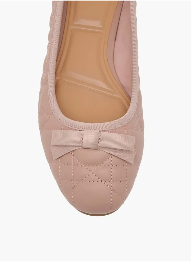 Celeste Womens Quilted Slip-On Ballerina Shoes