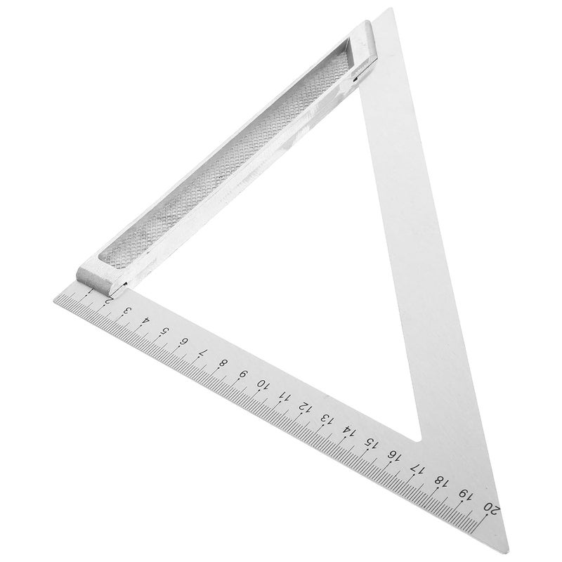 مسطرة مثلثية من سبائك الألومنيوم ذات قاعدة عريضة أداة قياس زاوية قائمة لأعمال النجارة والرسم الهندسي - Image 2