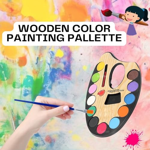 SILLYME 6pcs Return Gifts birthday party for kids - Water Color Palette with Paint Brush - return gift for kids birthday age 6-10 - Image 4