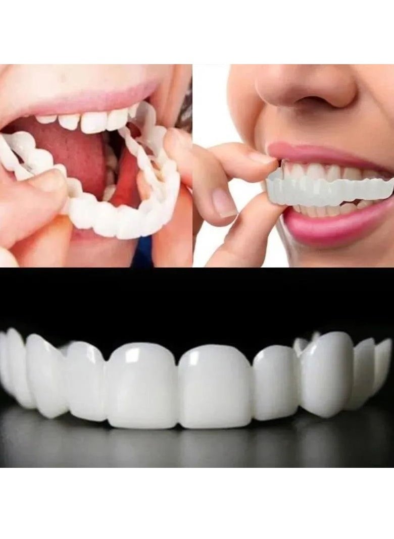 Generic Teeth Veneers Whitening Dentures Imitation Braces Temporary False Teeth Cover Perfect Smile Comfortable Fit Denture Kit  - Image 1