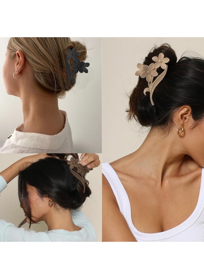 Samyak 4 Pcs Matte Hair Claw Large Bows Summer Cute Hair Clutcher For Women & Girls Hair Claw - Image 2