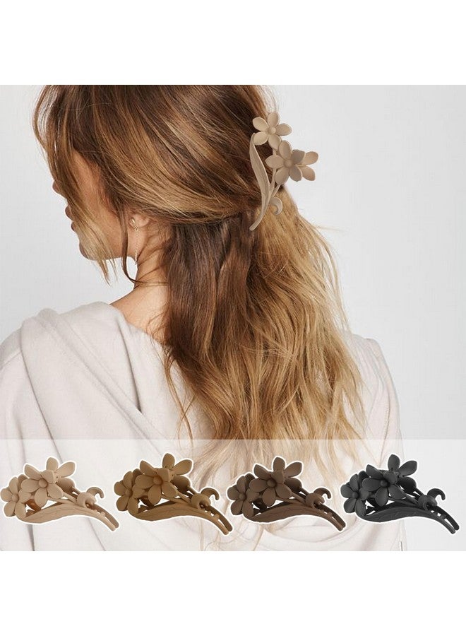 Samyak 4 Pcs Matte Hair Claw Large Bows Summer Cute Hair Clutcher For Women & Girls Hair Claw - Image 5