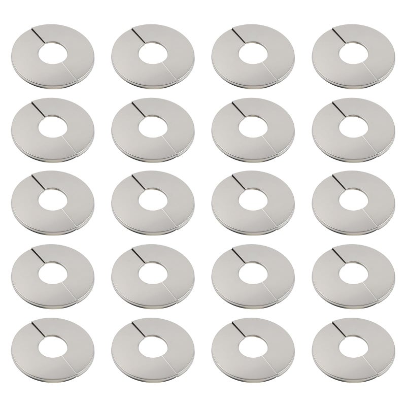Nicerity 20Pcs Stainless Steel Wall Split Flange Shower Arm Flange 259x09466x24mm Round Escutcheon Plate Cover for Various Pipes - Image 2
