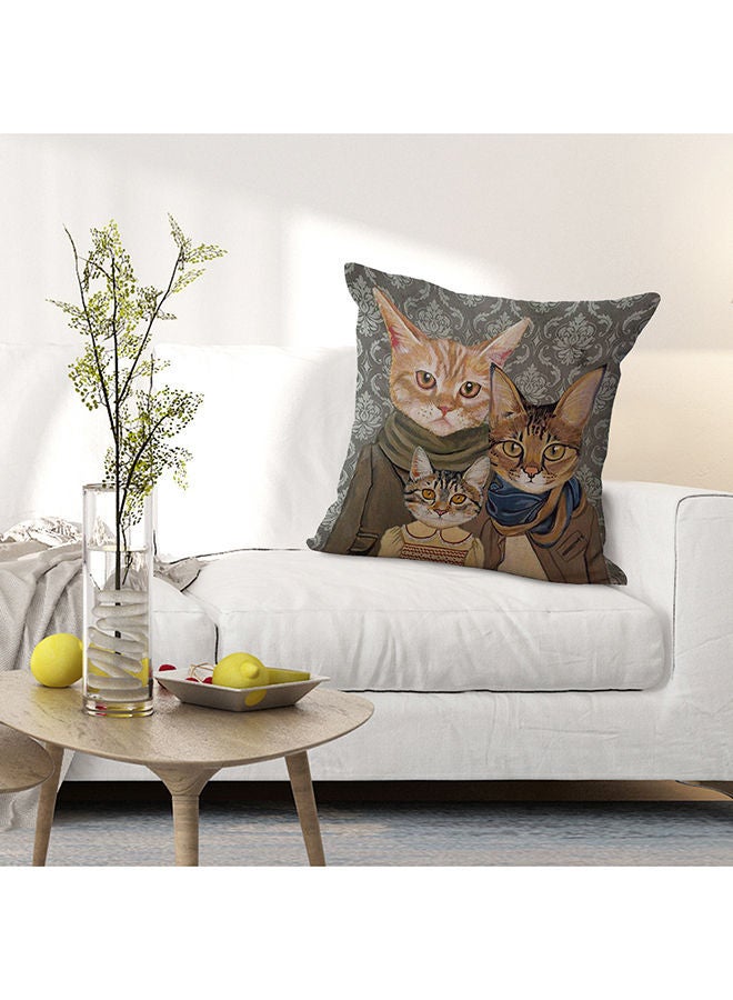 NIBEMINENT Decorative Cat Printed Cushion Cover Multicolour 45 x 45cm - Image 2