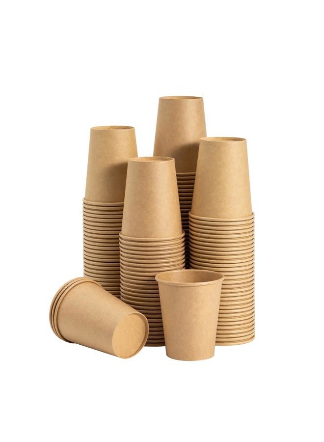 RACETOP 8 oz Coffee Cups [300 Pack], Disposable Coffee Cups, Kraft Paper Cups, Hot Cups Unbleached for Home, Stores, Cafes, Office - Image 1