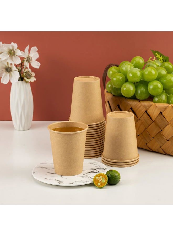 RACETOP 8 oz Coffee Cups [300 Pack], Disposable Coffee Cups, Kraft Paper Cups, Hot Cups Unbleached for Home, Stores, Cafes, Office - Image 4
