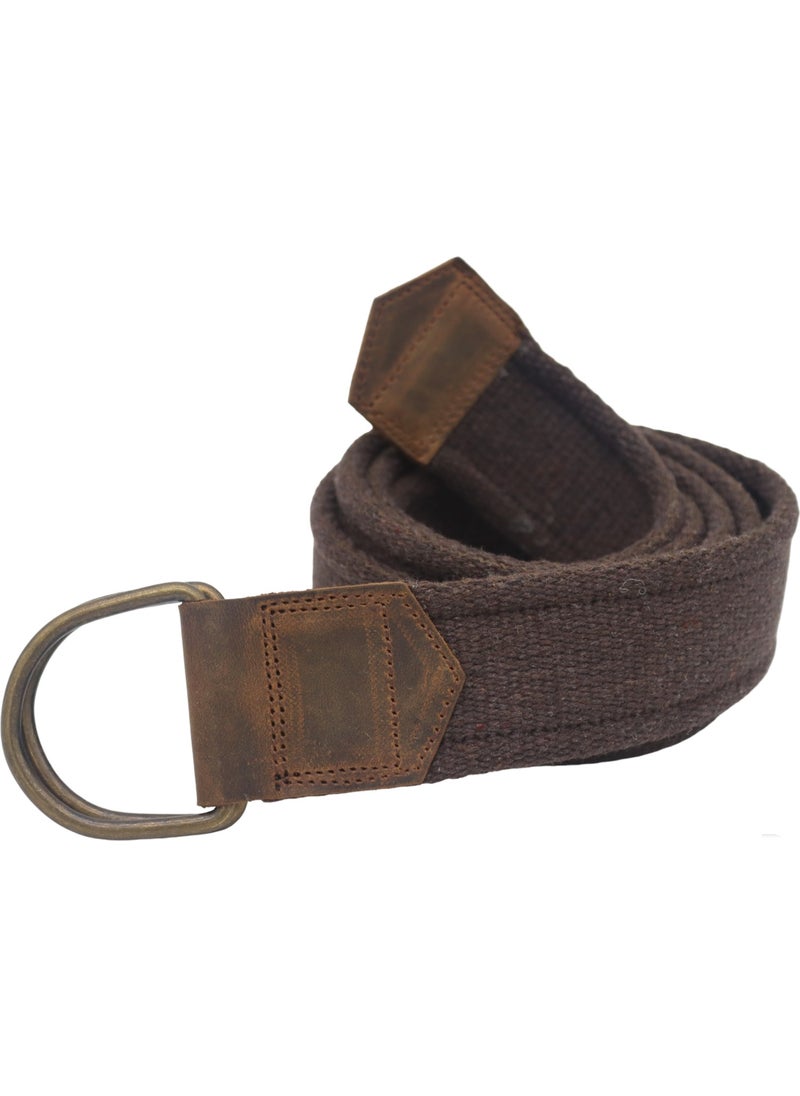 Anatolia Craft Leathered Black Antique Loop Woven Navy Blue Black Brown Tactical Sport Canvas Jeans Cloth Belt with D Buckle for Men Women Girls Teenager  - Image 2