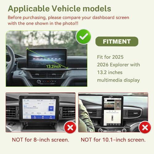 HGWEI Dash Storage Tray Compatible with 2025 2026 Ford Explorer (Active/T-Line/ST/Platinum/Tremor) Interior Accessories Behind 13.2" Screen Center Console Dashboard Organizer Insert Mount Holder - Image 4